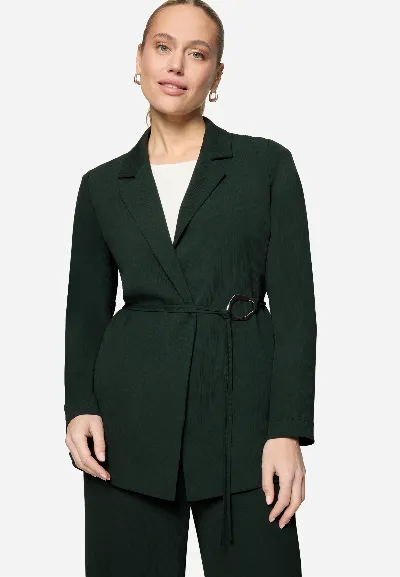 zero Longblazer  strukturiert mit Bindedetail