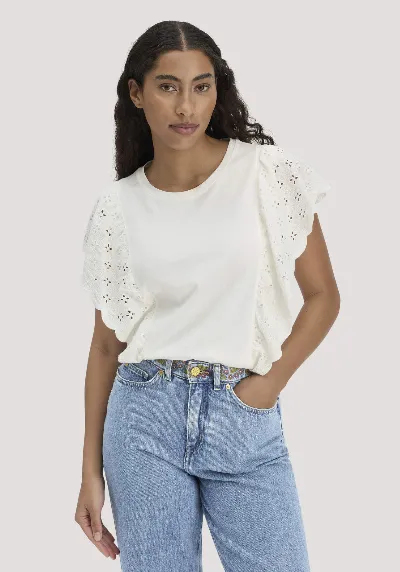 hessnatur hessnatur Damen Boho T-Shirt Regular aus Bio-Baumwolle - weiß