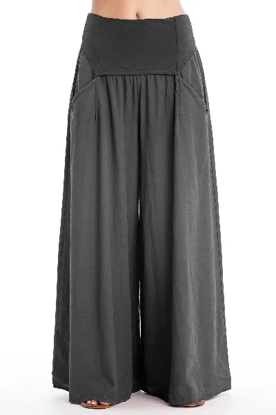 RAVENS VIEW IBIZA RAVENS VIEW IBIZA Damen vegan Hose Weites Bein Anthrazit