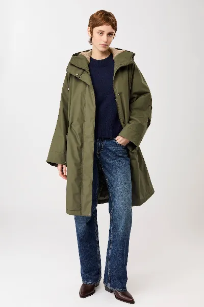LangerChen LangerChen Damen vegan Parka Long Lightly Padded Olive