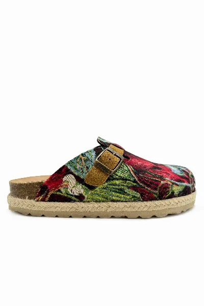 thies thies Damen vegan Clogs Rec Jungle Multi Grün/Rot/