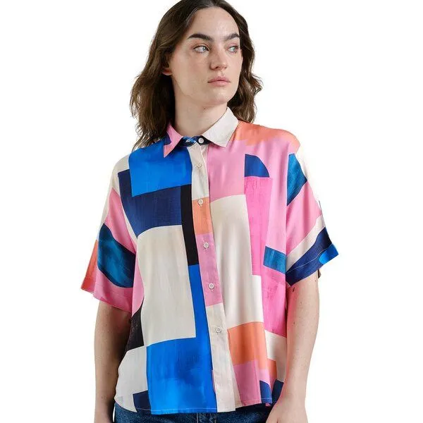 Dedicated DEDICATED Alsvik - Buntes Shirt aus Lyocell