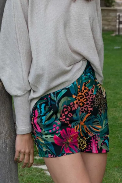 Widda Widda Damen vegan Shorts Shorti Tropical Multicolor