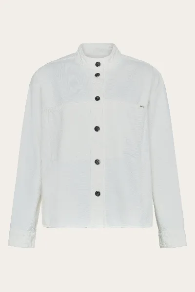 KnowledgeCotton Apparel KnowledgeCotton Apparel Damen vegan Overshirt Damen Twill Egret