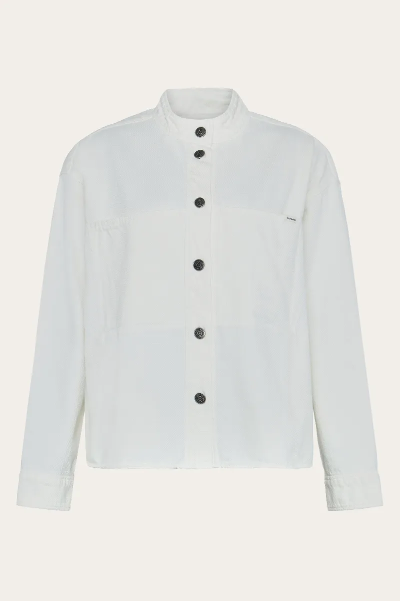 KnowledgeCotton Apparel KnowledgeCotton Apparel Damen vegan Overshirt Damen Twill Egret