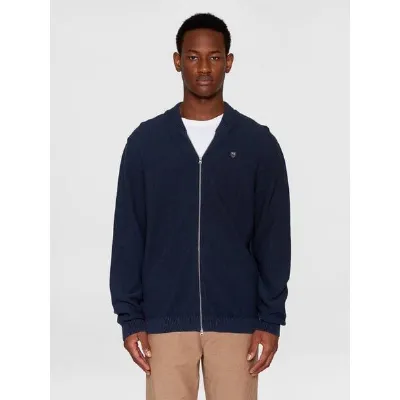 KnowledgeCotton Apparel KnowledgeCotton Apparel Herren Cardigan FIELD Pique Badge Knit aus Biobaumwolle mit Reißverschluß