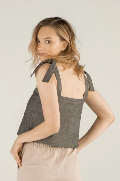 TAWAST TAWAST Damen vegan Top Free Spirit Holzkohle