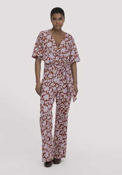 hessnatur hessnatur Damen Print Jersey Overall Relaxed aus Bio-Baumwolle - lila