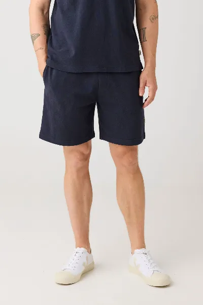 KnowledgeCotton Apparel KnowledgeCotton Apparel Herren vegan Shorts Fig Loose Bouclé Night Sky Navy