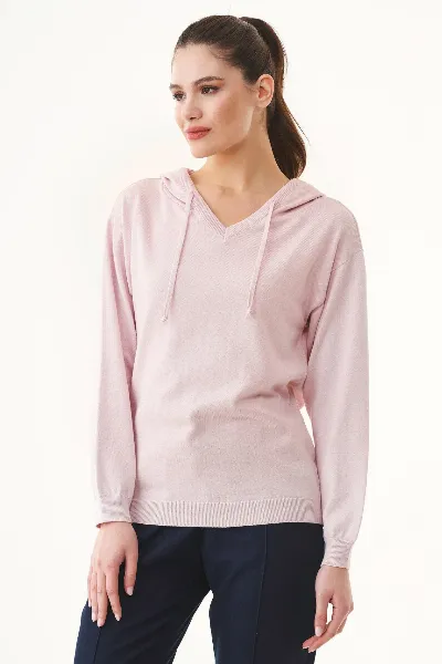 ORGANICATION ORGANICATION Damen vegan Hoodie Feinstrick Weiches Rosa
