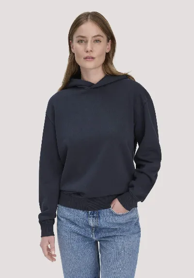 hessnatur hessnatur Damen Sweathoodie Relaxed aus Bio-Baumwolle - blau
