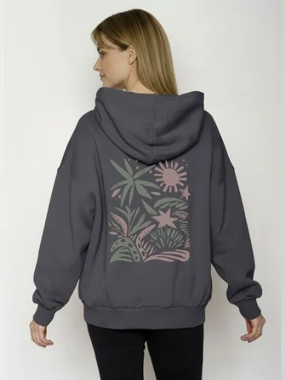 GreenBomb GREENBOMB Plants n Leaves Mello - Lässiger Hoodie aus Bio-Baumwolle / hochwertiger Print / GOTS / Fair & Vegan