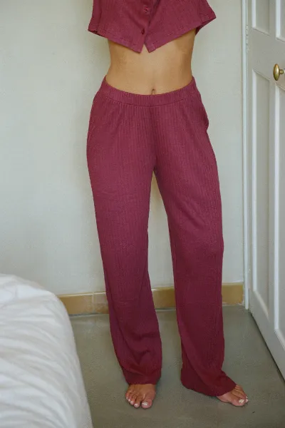 Nénés Nénés Damen vegan Hose Maud Plum