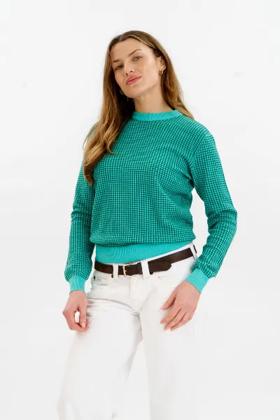 KOMODO KOMODO Damen vegan Pullover Hana Grün & Cyan