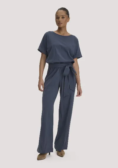 hessnatur hessnatur Damen Jersey Jumpsuit Regular aus Bio-Baumwolle - blau