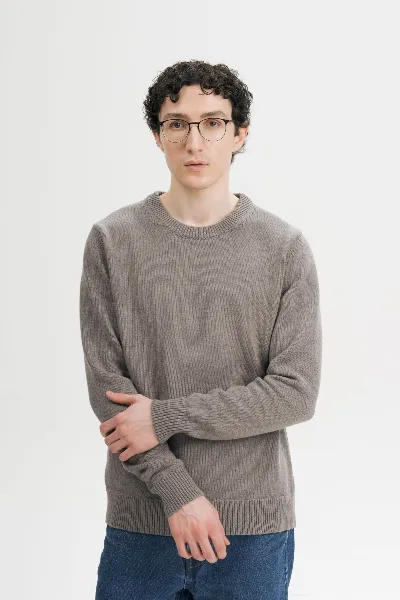 MELA MELA Herren vegan Strickpullover Charun Bear In Melange