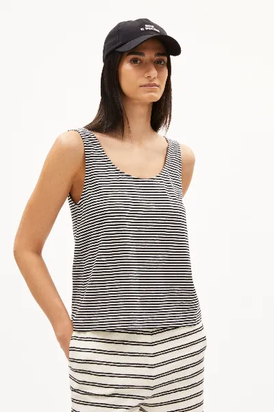 ARMEDANGELS Top Minaami Lita Lovely Stripes Schwarz