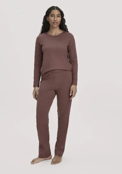 hessnatur hessnatur Damen Schlafhose PURE COTTON aus Bio-Baumwolle - braun