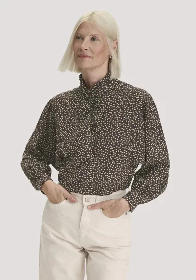 hessnatur hessnatur Damen Bluse Relaxed aus SaXcell®Lyocell - braun