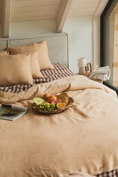 AmourLinen AmourLinen unisex vegan Set Bettwäsche Senf