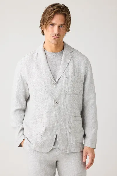 KnowledgeCotton Apparel KnowledgeCotton Apparel Herren vegan Blazer Linen Ultimate Grey