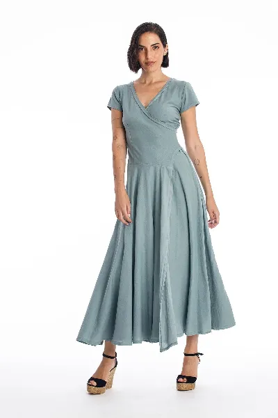RAVENS VIEW IBIZA RAVENS VIEW IBIZA Damen vegan Kleid Veronika St Chinois Grün