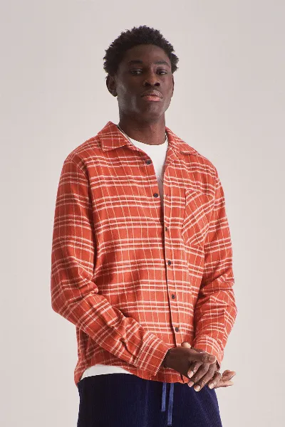 KOMODO KOMODO Herren vegan Hemd Santi Flanell Rot Orange