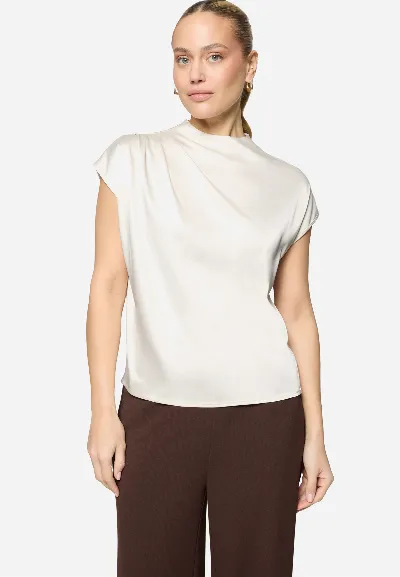 zero Satinbluse  mit Stehkragen