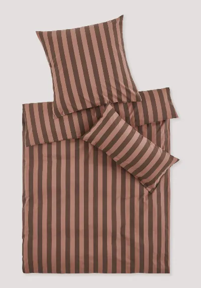hessnatur hessnatur Renforcé Bettwäsche-Set CANNES aus Bio-Baumwolle - braun - Größe 240x220 / 2x40x80 cm