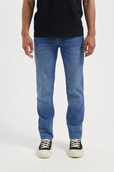 MUD Jeans MUD Jeans Herren vegan Jeans Mid Straight John Medium Aged Blue