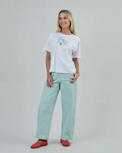 Brava Fabrics Brava Fabrics Chiringuito Embroidery Oversize T-Shirt Weiß