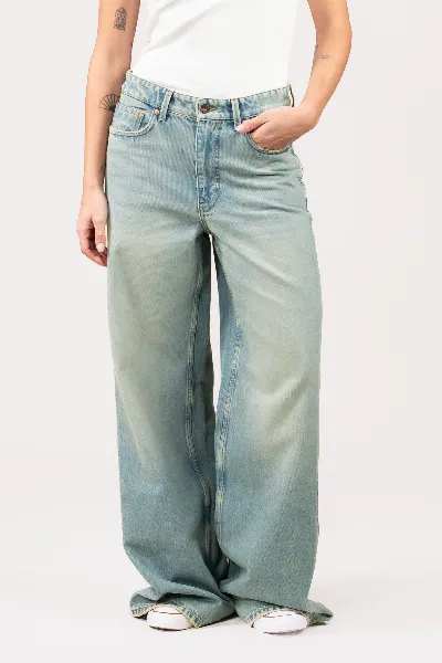 Kuyichi Kuyichi Damen vegan Jeans Harper Weites Bein Vintage Blau