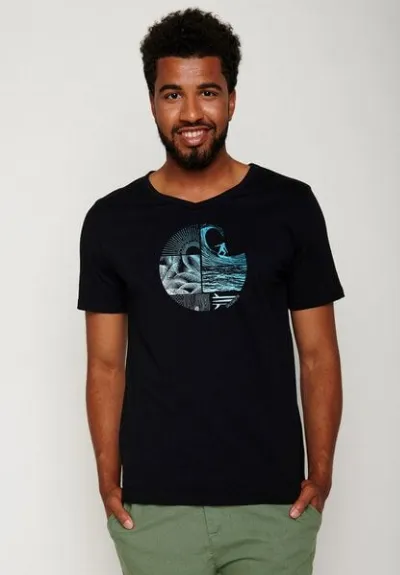 GreenBomb GREENBOMB Nature Waves Circle Peak  - T-Shirt für Herren