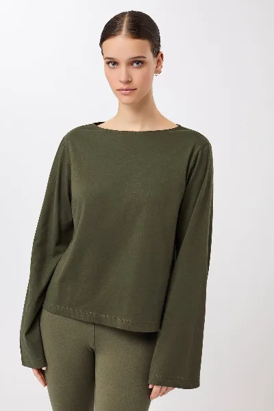 mandala MANDALA Damen vegan Langarmshirt Iconic Leaf