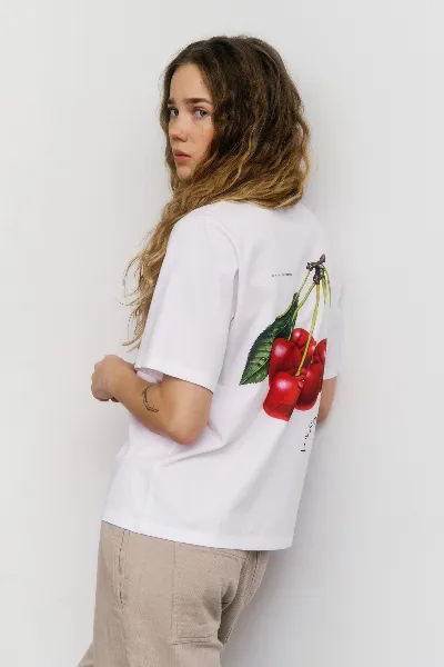 Rotholz Rotholz Damen vegan T-Shirt Cherry Print Klassisch