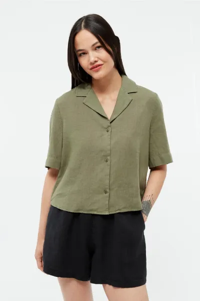 Givn Givn Damen vegan Bluse Carol Faded Olive