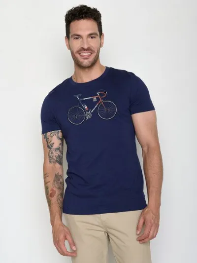 GreenBomb GREENBOMB Bike Jacques Guide - Sportliches T-Shirt aus Bio-Baumwolle / hochwertiger Print / GOTS / Fair & Vegan