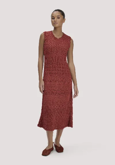 hessnatur hessnatur Damen Strick Kleid Midi aus Bio-Baumwolle - braun