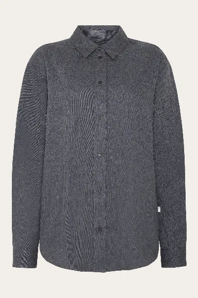 KnowledgeCotton Apparel KnowledgeCotton Apparel Damen vegan Hemd Damen Flanell Dunkelgrau Melange