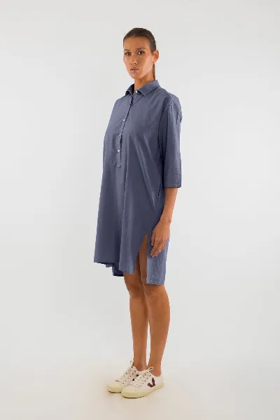 RAVENS VIEW IBIZA RAVENS VIEW IBIZA Damen vegan Hemdkleid Isla Anthrazit