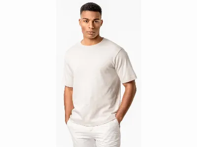 Living Crafts Living Crafts Bio-Herren-T-Shirt AIDEN aus schwerem Jersey, tofu,