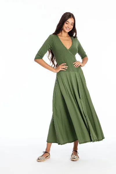 RAVENS VIEW IBIZA RAVENS VIEW IBIZA Damen vegan Kleid Veronika Waldgrün