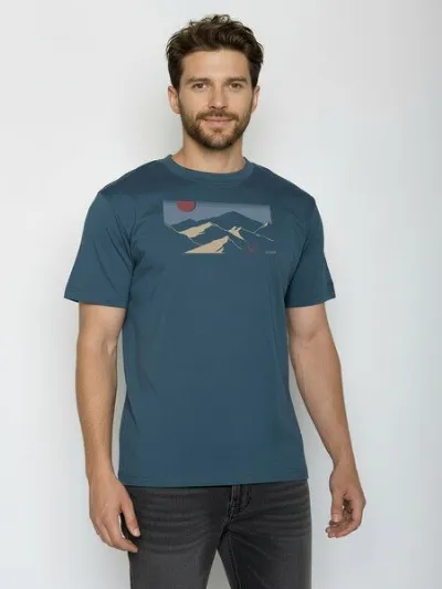 GreenBomb GREENBOMB Mountain Tour Fusion - Lässiges Oversize-T-Shirt aus Bio-Baumwolle / hochwertiger Print / GOTS / Fair & Vegan