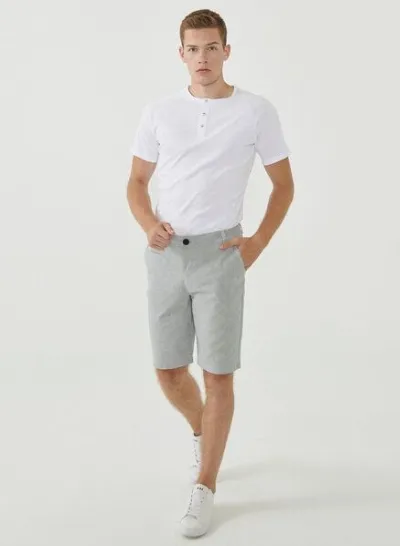 ORGANICATION ORGANICATION Slim Chino-Shorts aus Bio-Baumwolle mit Streifenmuster