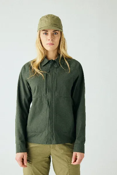 KnowledgeCotton Apparel KnowledgeCotton Apparel Damen vegan Jacke Vent Canvas 200 Gebrannte Olive