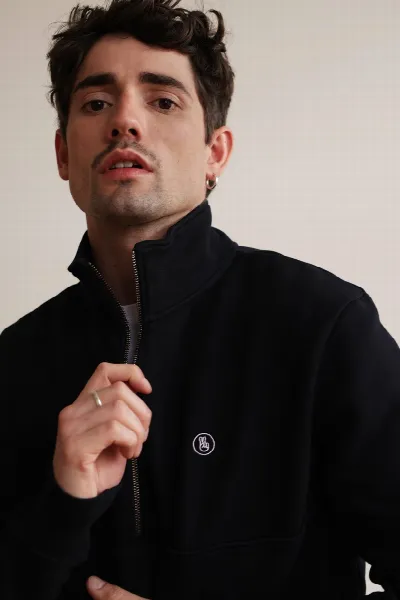 HAFENDIEB Hafendieb Herren vegan Pullover Mit Halbem Reißverschluss Peace Troyer