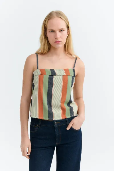 Thinking MU Top Raida Quick Stripes Gr&uuml;n
