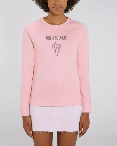 Human Family Human Family Bio Damen Rundhals Sweatshirt Feel - Change your view - in 7 Farben