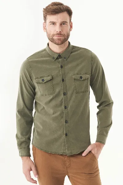 ORGANICATION ORGANICATION Herren vegan Shirt Tencel Bio-Baumwolle Oliv