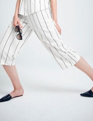 JAN N JUNE Culotte Hose TULIPA weiß schwarz gestreift